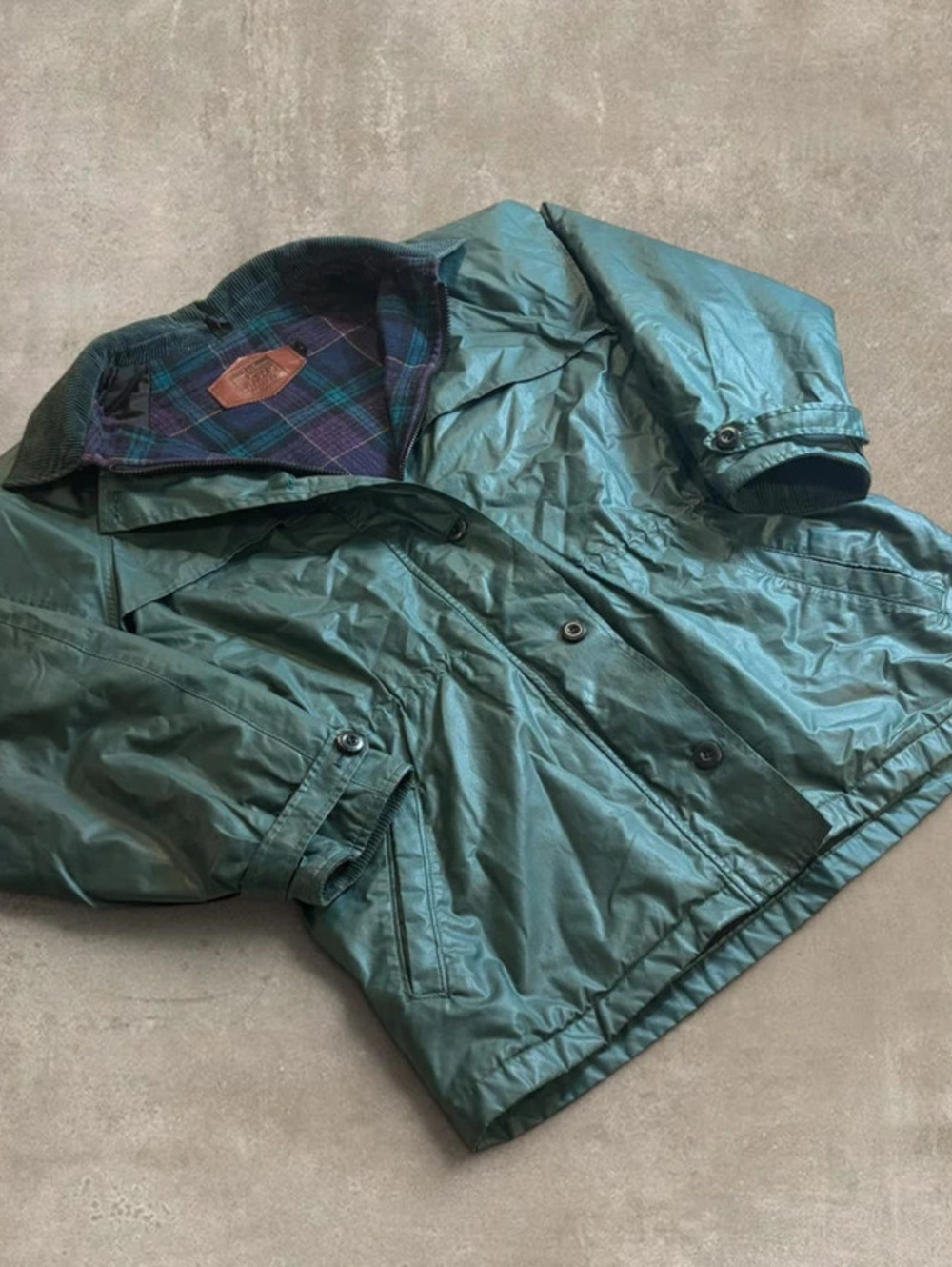 Vintage Woolrich Plaid Lined Mountain Parka Jacket Green Womens Large